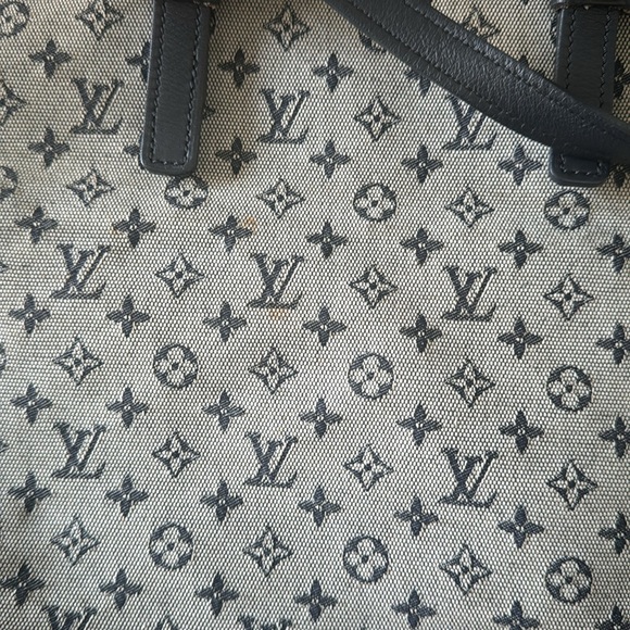 Louis Vuitton Navy Mini Lin Two Way Bag - Picture 3 of 6